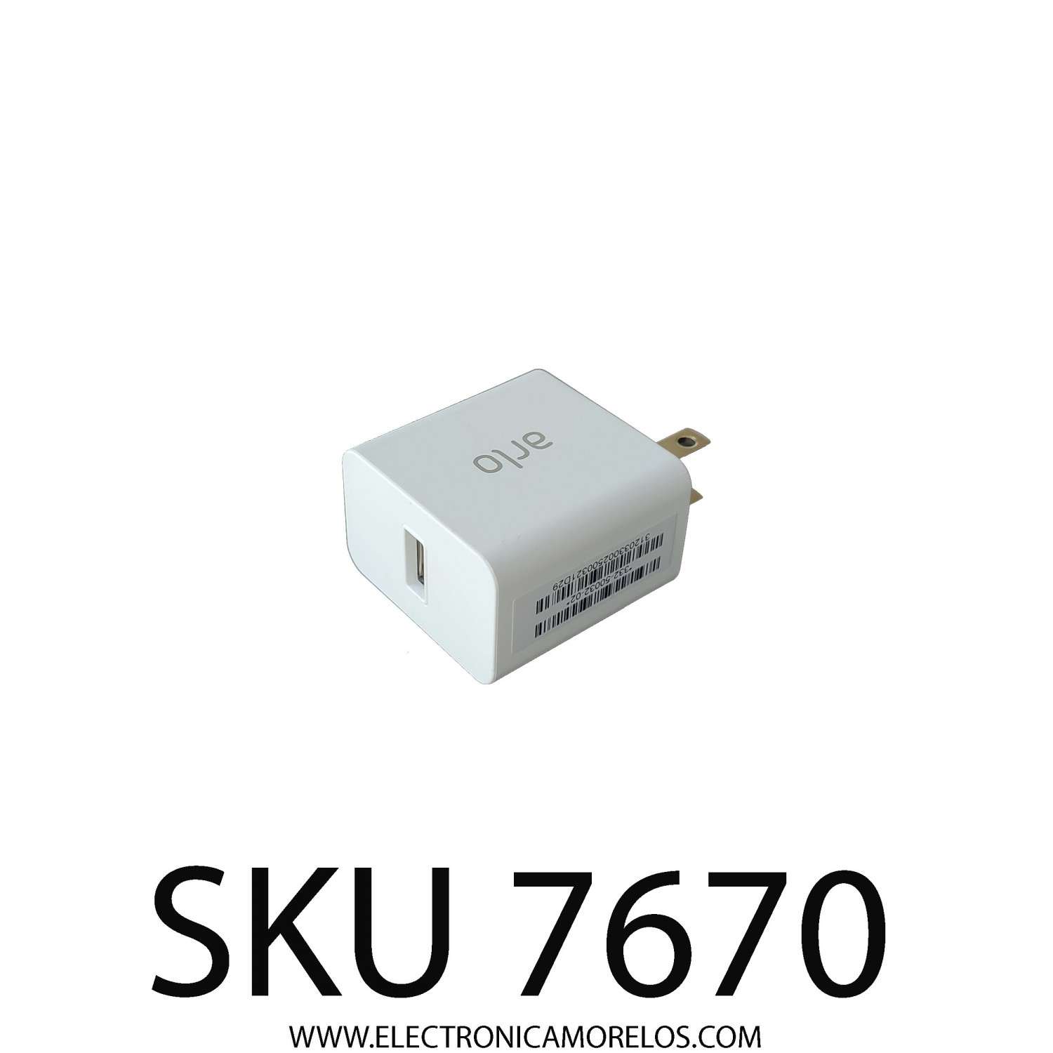 ADAPTADOR AC ARLO / NUMERO DE PARTE AD2037320 / 332-50032-02 / ENTRADA: 100-240V AC / SALIDA: 5.0V DC- 2.0A  / 332-50032-03	